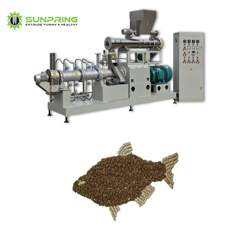 Aquarium equipment fish food processing machine twin screw fish food extruder  floating feed pellet making machine