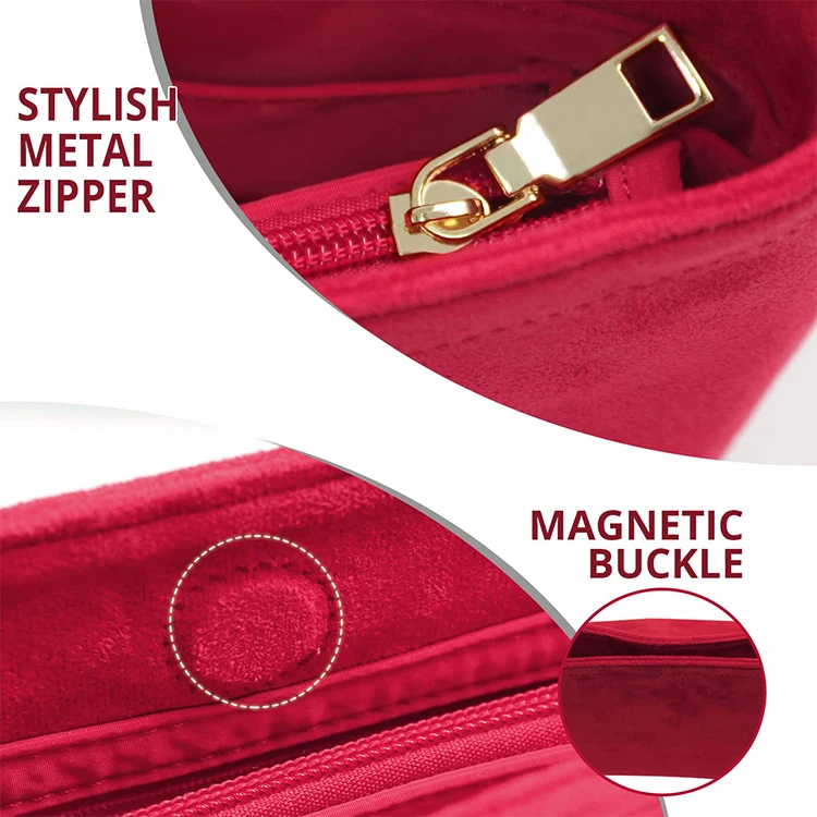 OEM ODM newest Italian Alcantara purse handbag accessories insert bag organizer