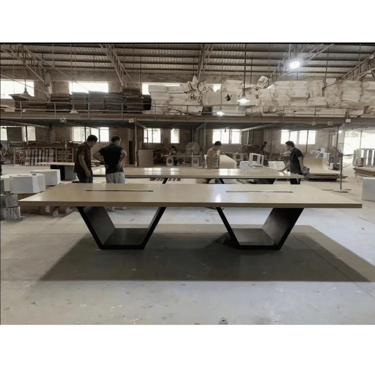 Yellow Desk Top Hot Sale Standing Conference Table 14 Seat MDF Boardroom Furniture