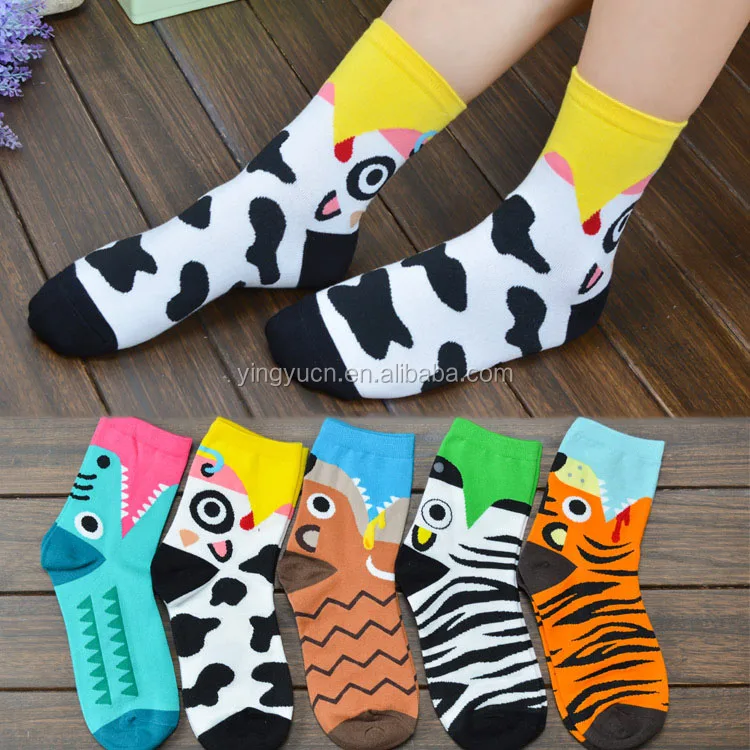 2021 Hot Sale  Korean Style Animal Socks Fashion Novelty Warm Cartoon Crew Socks Comfortable Breathable Cotton Socks