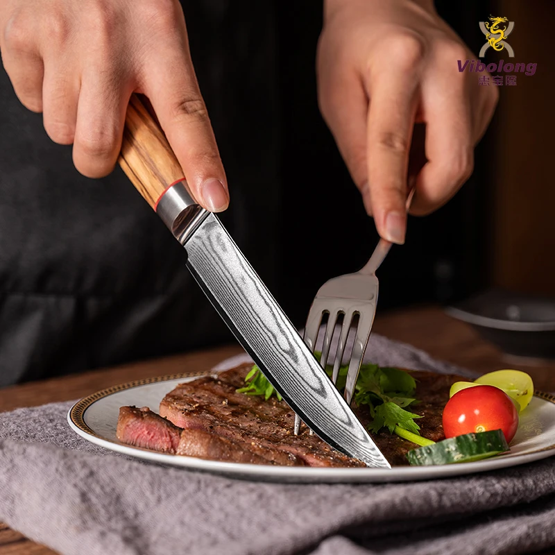 Steak Japanese Chef Knife Pakka Wood Handle Germany Din 1.4116 Stainless Steel 56HRC Sharpness FBA Kitchen
