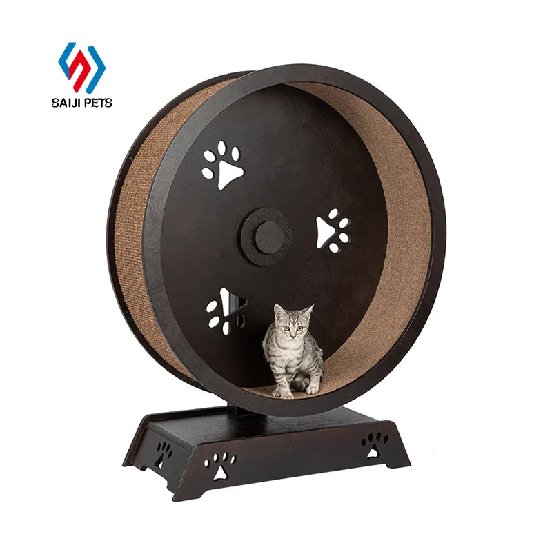 Saiji solid wood cat climbing frame mute treadmill cat toy cat interactive sports exercise wheel toy pet supplies