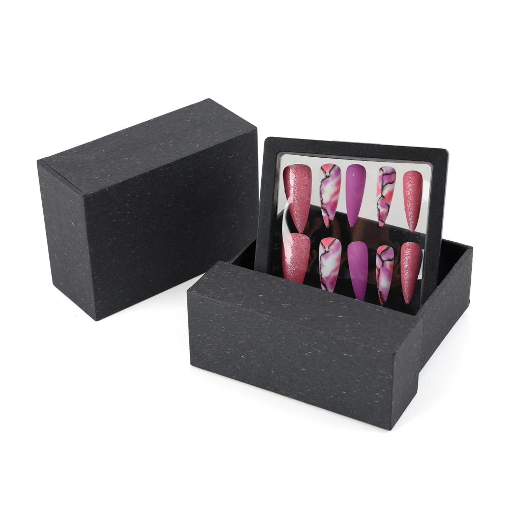 wholesale false nails packing box empty luxury press on nail packaging box custom press on nail boxes for press ons
