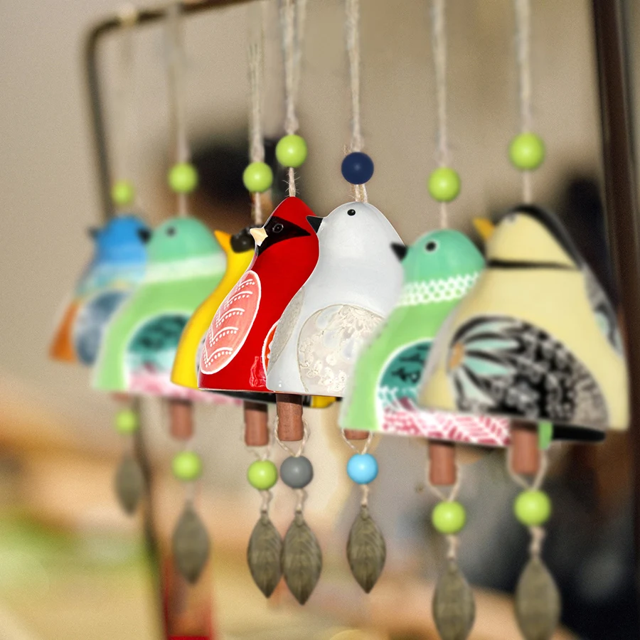 Ceramic wind chime wind chime patio wedding gift Housewarming Gift Birthday Gift Bird Song Bell Garden Decoration