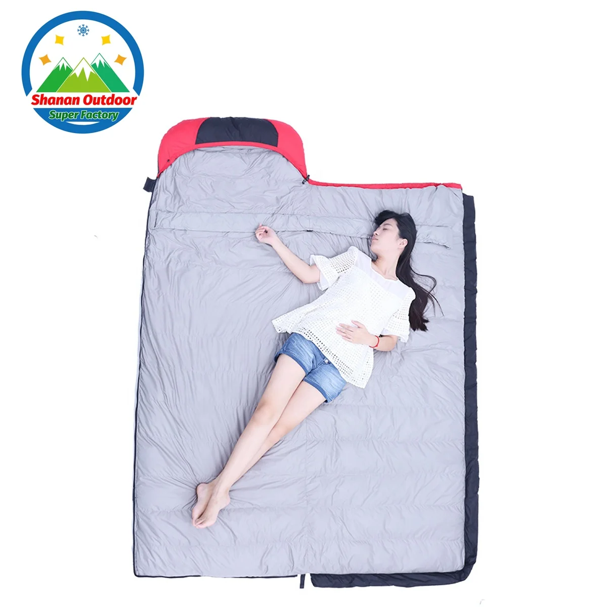 OEM duck down sleeping bag for camping  cold weather winter outdoor waterproof camp sleeping bags down