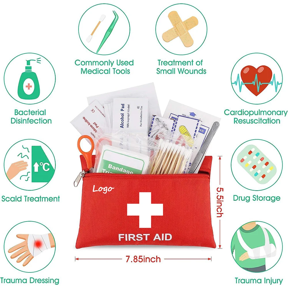 Hot selling Mini Emergency Kits for Car, Basic Outdoor Essentials Survival Trauma Kit Bag, Small Travel Medicine Kit for Home