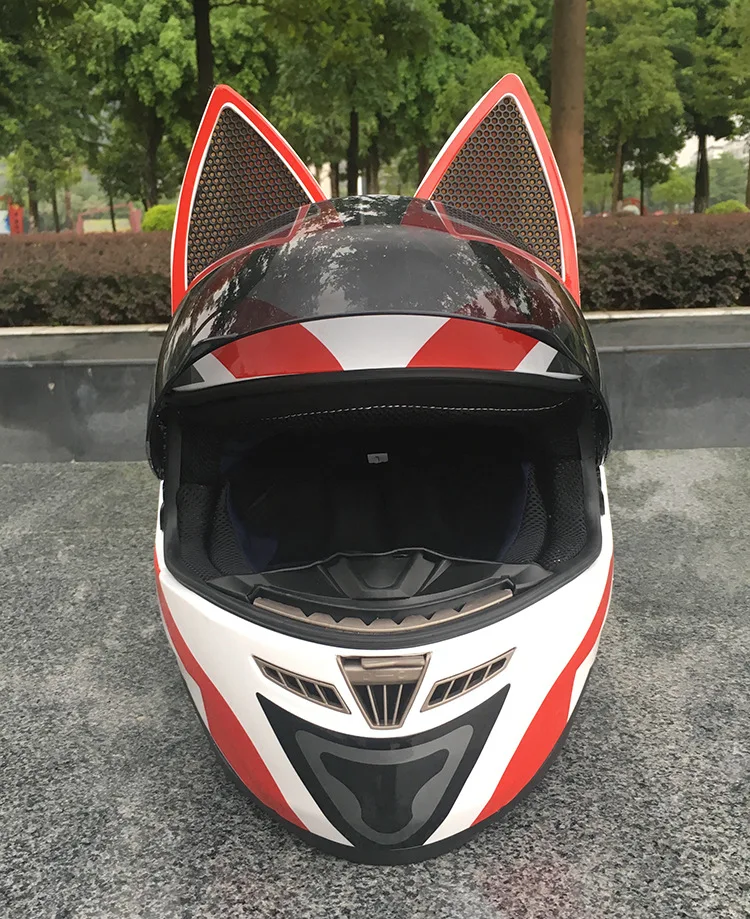 Orecchiette motorcycle  helmet   cat ear helmet  face helmet