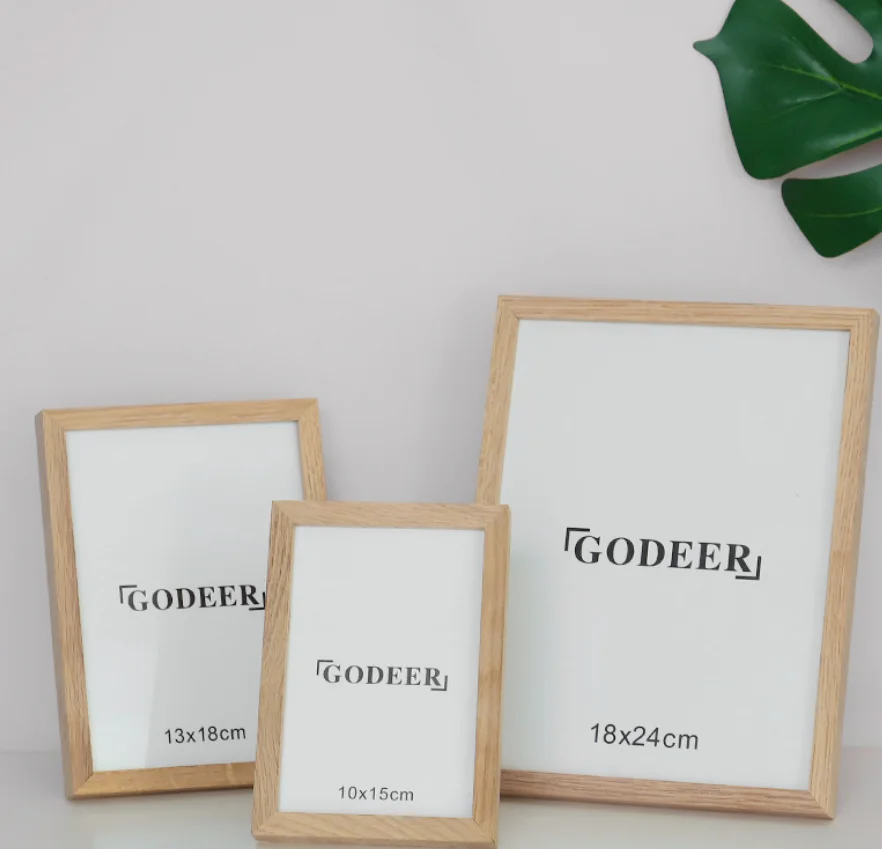 Nordic creative simple solid wood photo frame walnut beech wood custom photo frame