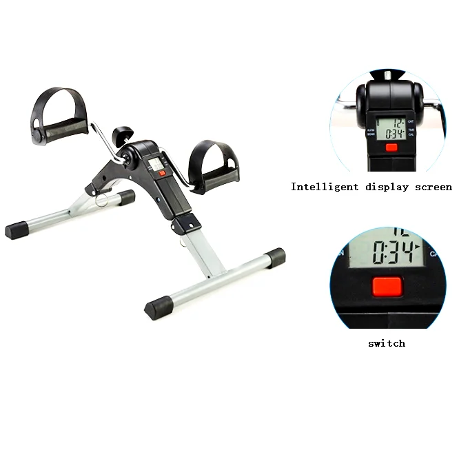 Under Desk Bike Pedal Exerciser Foldable with Electronic Display for Legs and Arms Workout