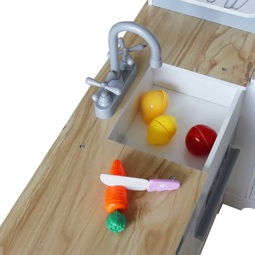corner toy kitchen kids kitchen set toy wooden knife big wooden kitchen luxury toys for girls kids 7 years with tap water