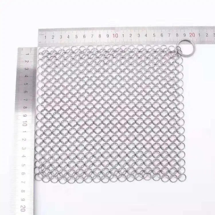 Чугунный очиститель из нержавеющей стали, кухонный скруббер Chainmail