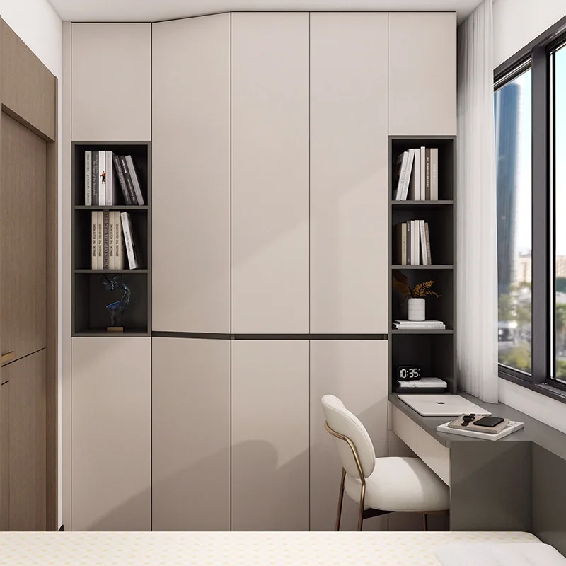 Large wardrobe 60cm depth segmented invisible handle home bedroom small apartment split cabinet