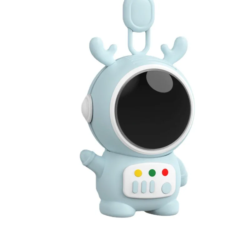 Cute Cartoon Animal Ears Emergency Table Fan Hanging Neck Spaceman Keychain Electric/Battery-Powered Plastic Household Use