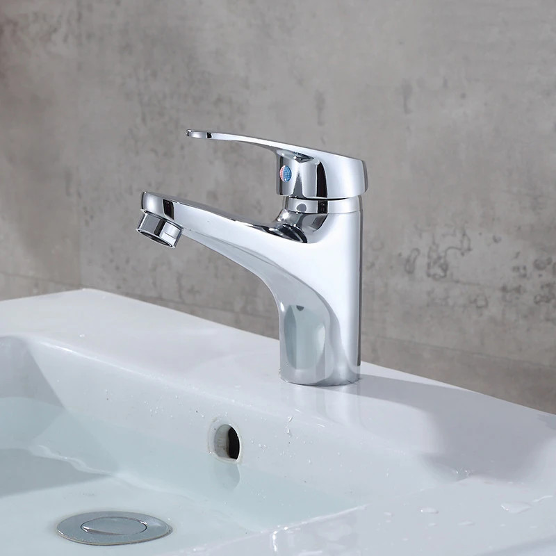 Modern stainless steel 304 faucet Brass hot and cold water single pole single hole washbasin faucet bathroom accessories