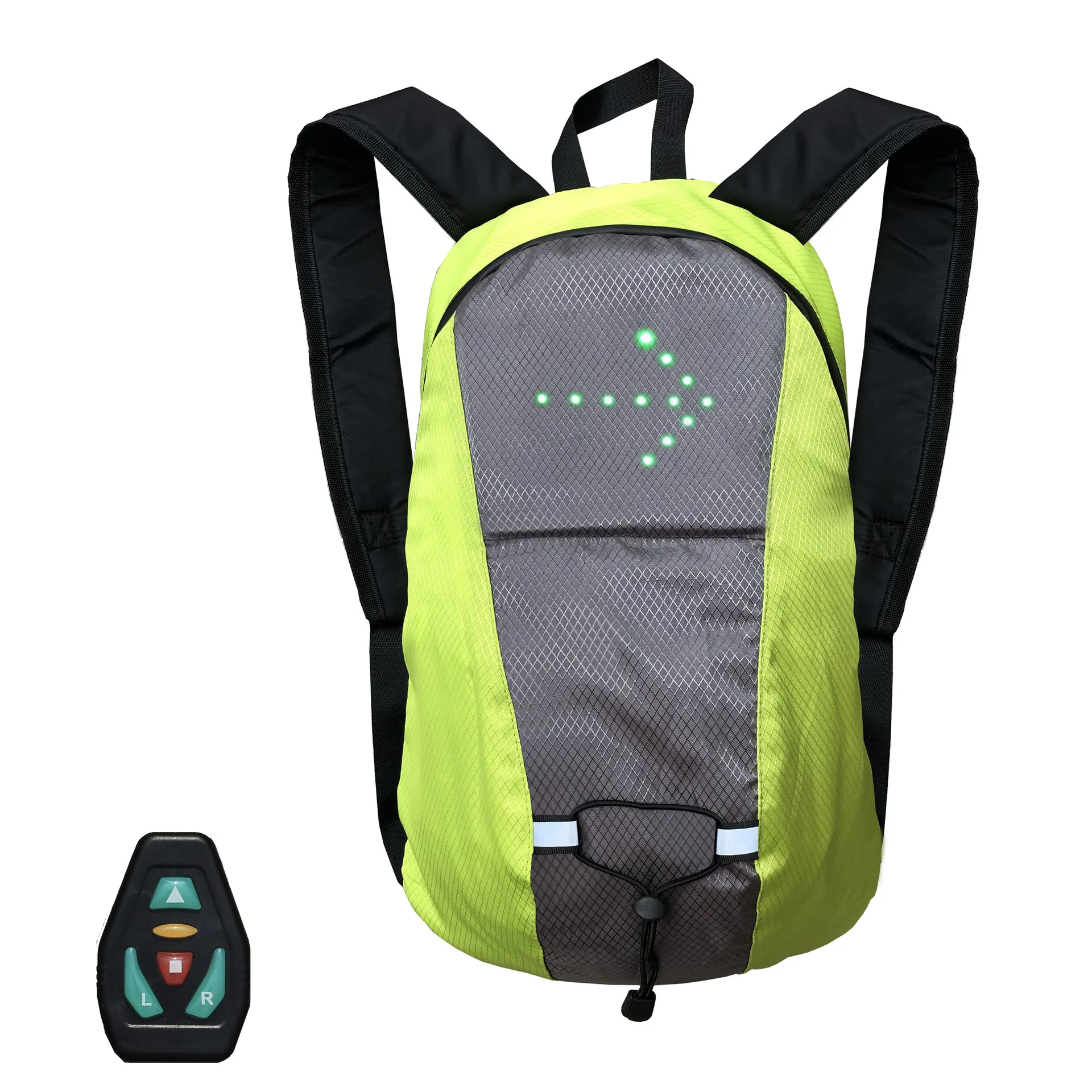 Waterproof Wireless Remote Control Luminous Backpack led Safety Turn Light Backpack Bicycle Backpack Warning Light