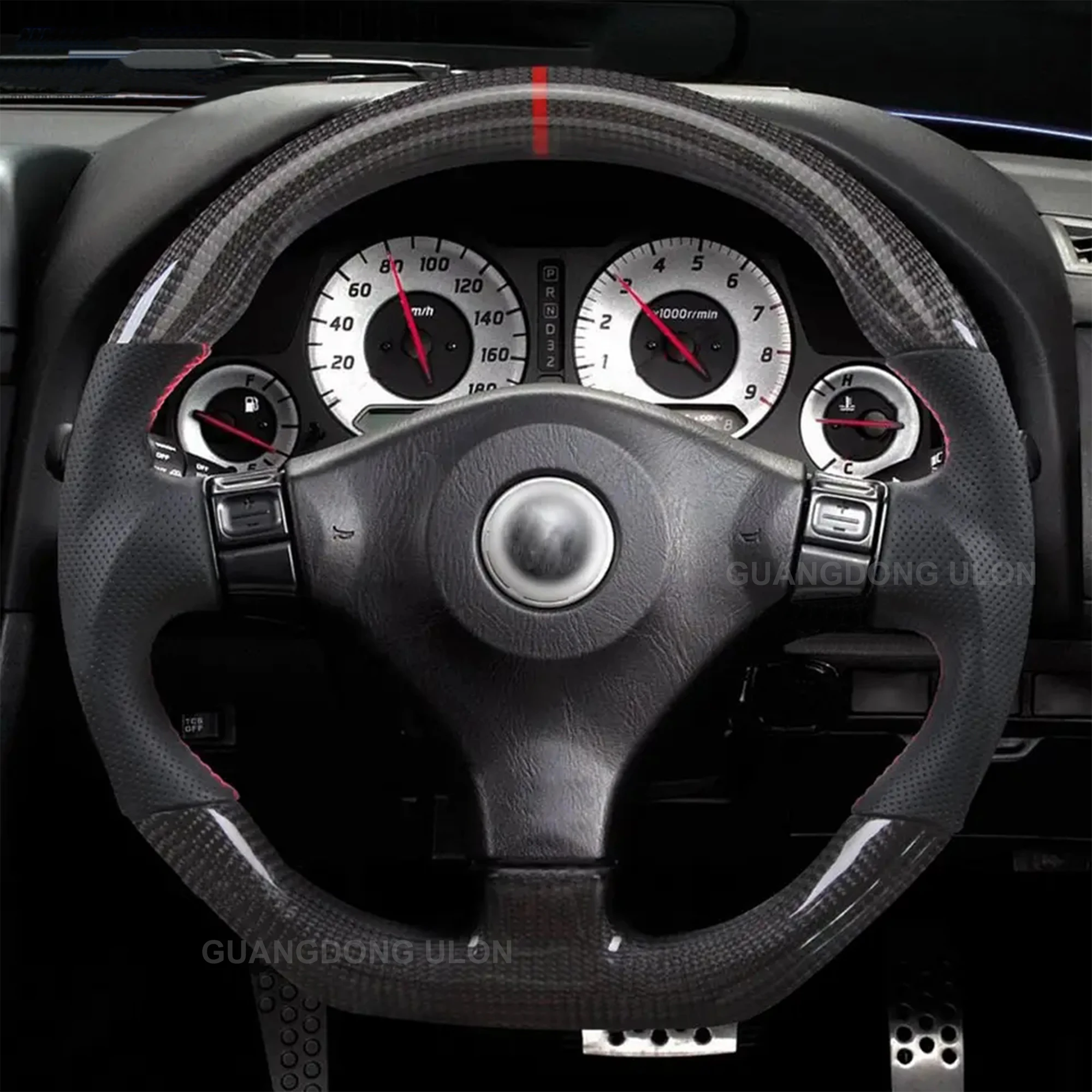 Factory Customized Real Carbon Fiber Steering Wheel Fit For 1999-2003 Nissan SKYLINE R34 Interior Body Trim