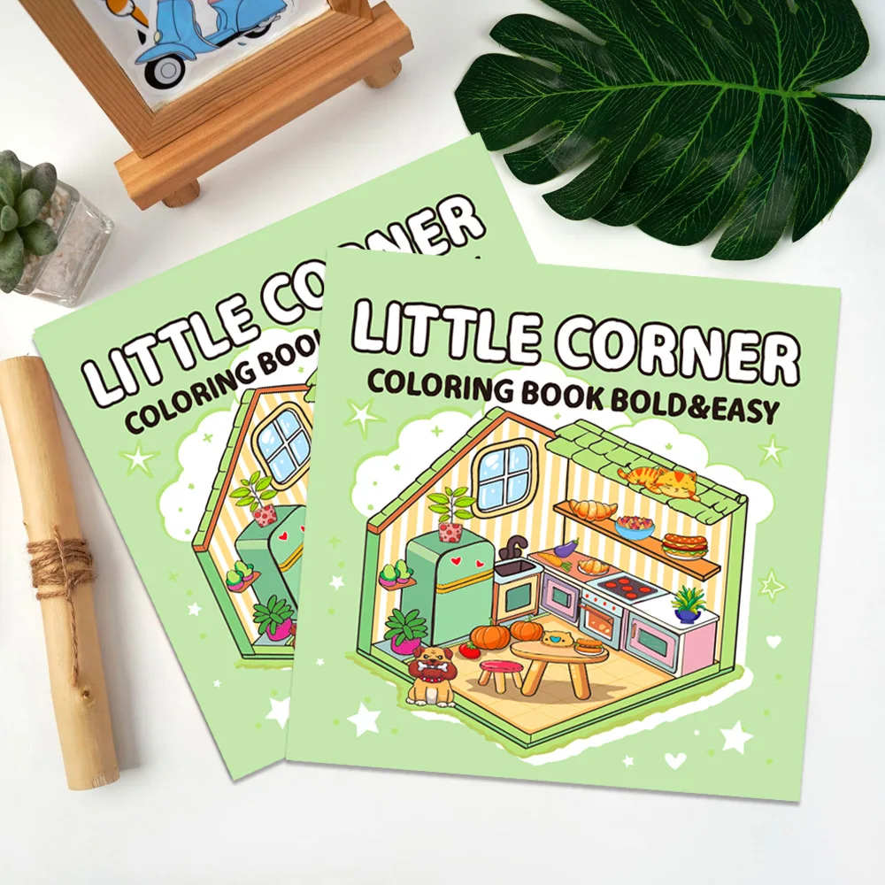 Make Your Own Room Scene Kawaii Stationery Korean Miniature Scene Little Corner Patterns Coloring Book