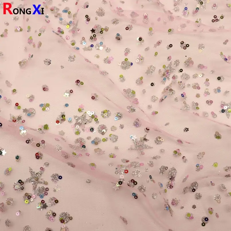 RXF1699 Brand New Glitter Tulle Fabric With High Quality