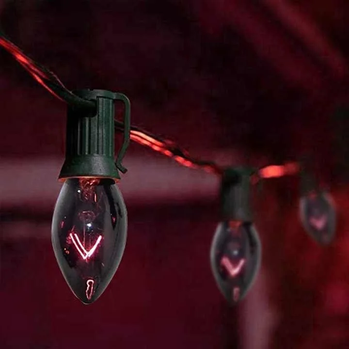 HQ 25 LT C9 Light Set Ceramic Orange Bulb E17 Socket  Christmas Decoration Hanging  Garden Outdoor  String Light