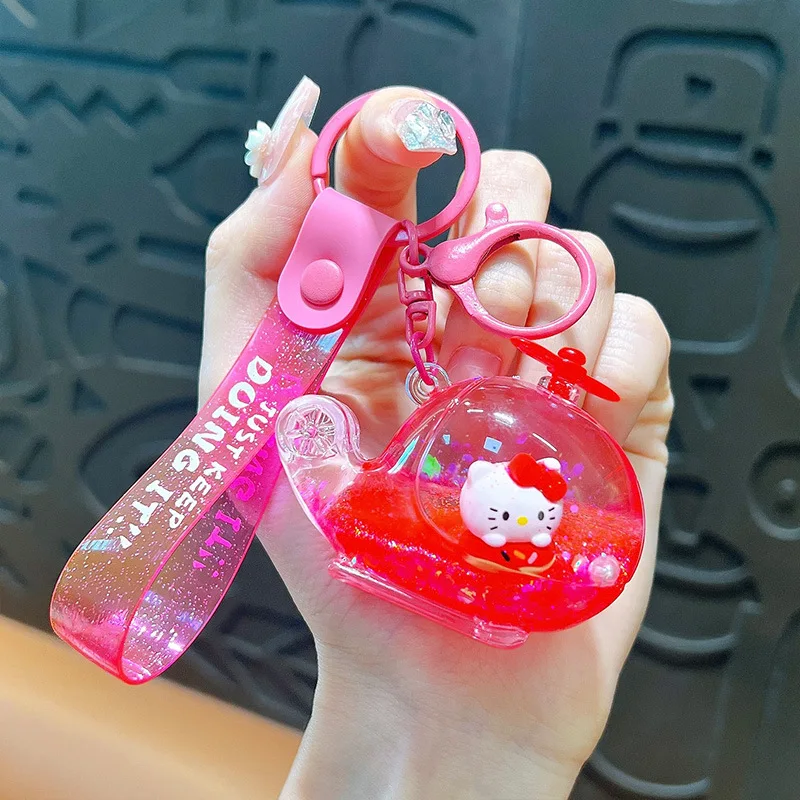 Cartoon Sanrioed Bubble Boba Milk Tea Keychain Cute Liquid Keychain Ladies Backpack Pendant Into Oil Milk Tea Cup Key ring