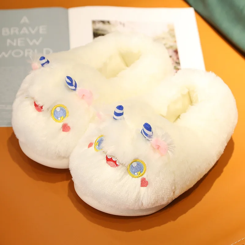 Cartoon Unicorn Bunny Plush Animal Dog Monster Slippers Autumn Winter Home Slipper Warm Floor Board Indoors Shoes