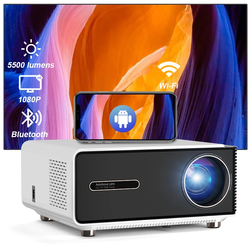 Rigal RD-839 Smart Tv 4K домашний кинотеатр сенсорный экран Android мобильный телефон цифровой закрытый проектор для старшей школы