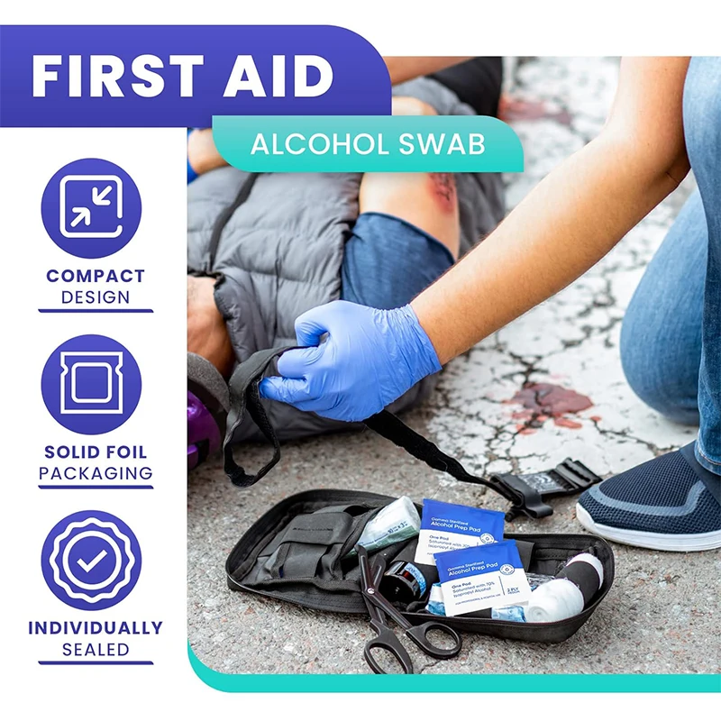 Custom Logo Medical Grade Disinfecting Wipe Sterile Alcohol Prep Pads 70% Isopropyl