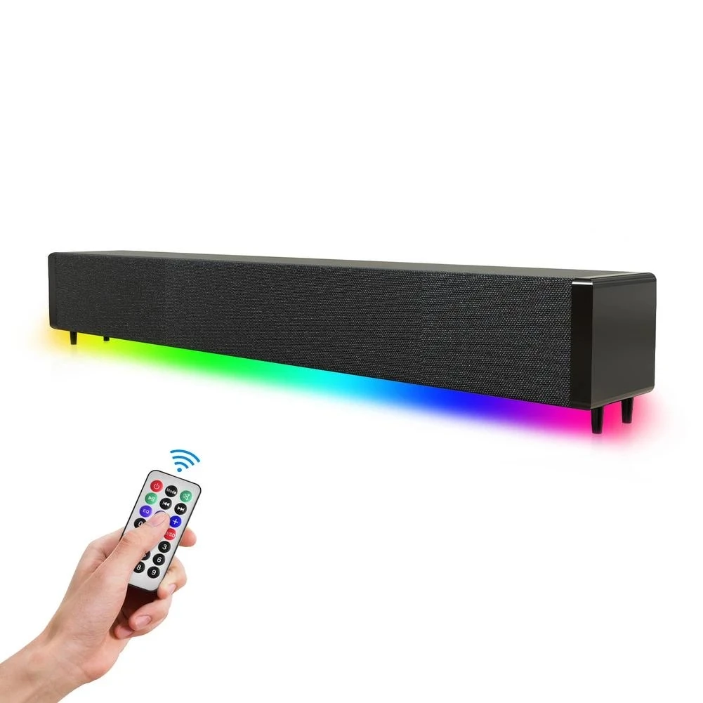 20W TV Sound Bar Wireless BT Compatibility Home 3D Surround SoundBar For PC Theater TV Speaker With RGB Remote