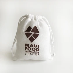 Custom Logo printing 8x10cm White Drawstring 100% Organic Cotton Muslin Tea Bags