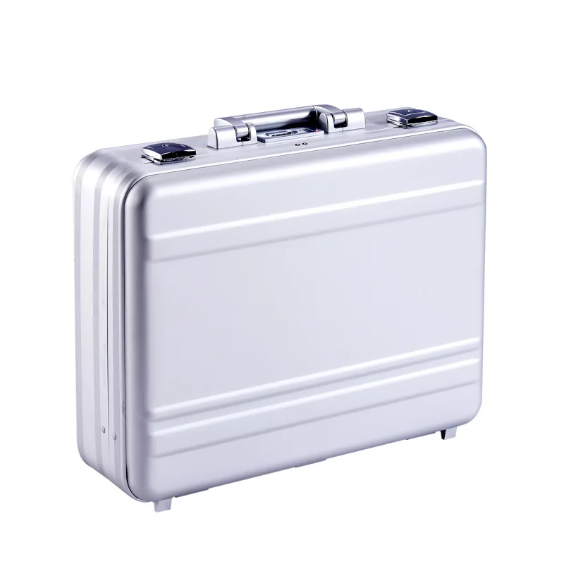 100 % Full Aluminum case with foam cut Attache Hard side Business metal Aluminum Brief Case  13 INCH 14 inch metal briefcase TSA