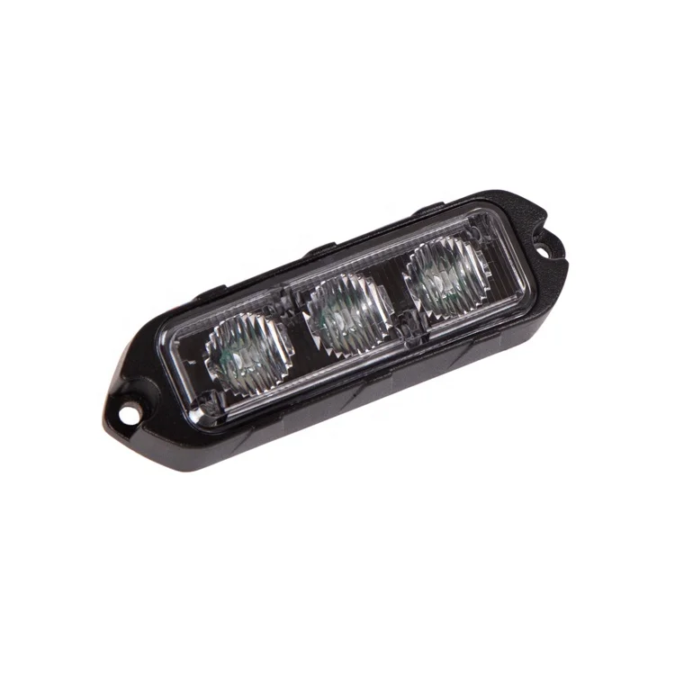 12V  3-LED Super Bright Emergency Warning Caution Hazard Construction Waterproof Blue Strobe Light Bar for Car Truck SUV Van