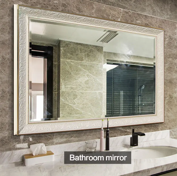 Hot sale Eco-friendly anti-explosion wood framed wall mounted glass mirror