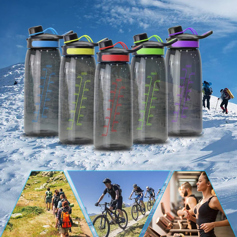 1 Gallon Outdoor BPA Free ECO Plastic Water Bottle With Time Marker