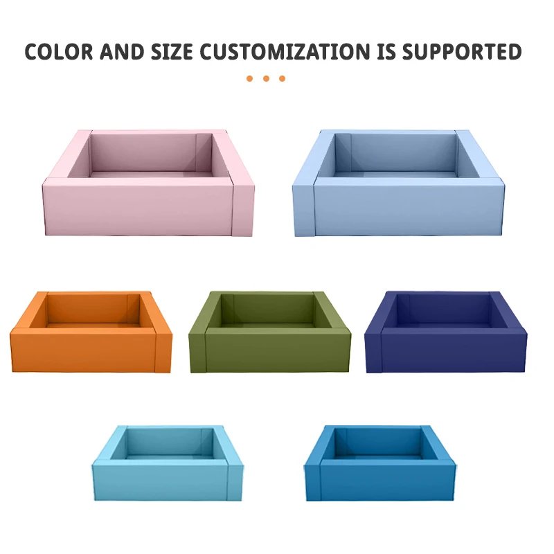 Custom Indoor Square Foam Ball Pit with Slide Soft Play Equipment for Kids for Shopping Mall Parties