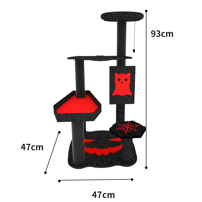 New Design Halloween Style Cat Tower Sisal Scratching Post with Coffin Bed for Cats