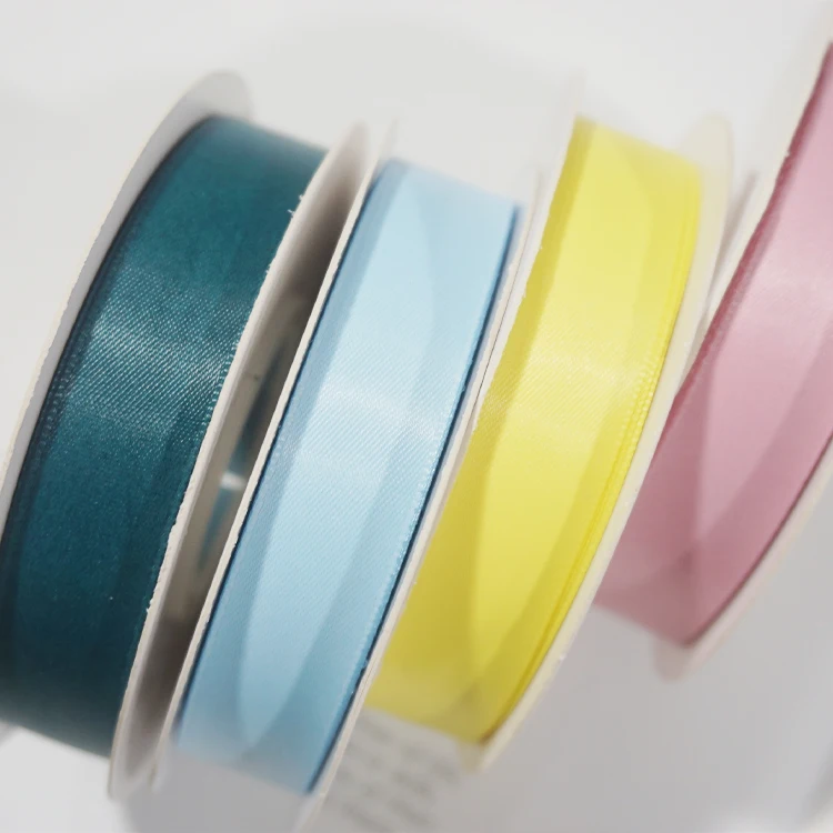196 Solid Color Satin Ribbon Hot Sale Competitive Price 100% Polyester Gift Silk Ribbon