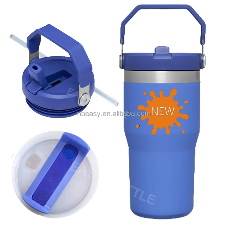 14oz Kids Tumbler With Top Handle Vacuum Insulated Leakproof Sports Water Bottle For Children Stainless Steel Reusable Tumbler