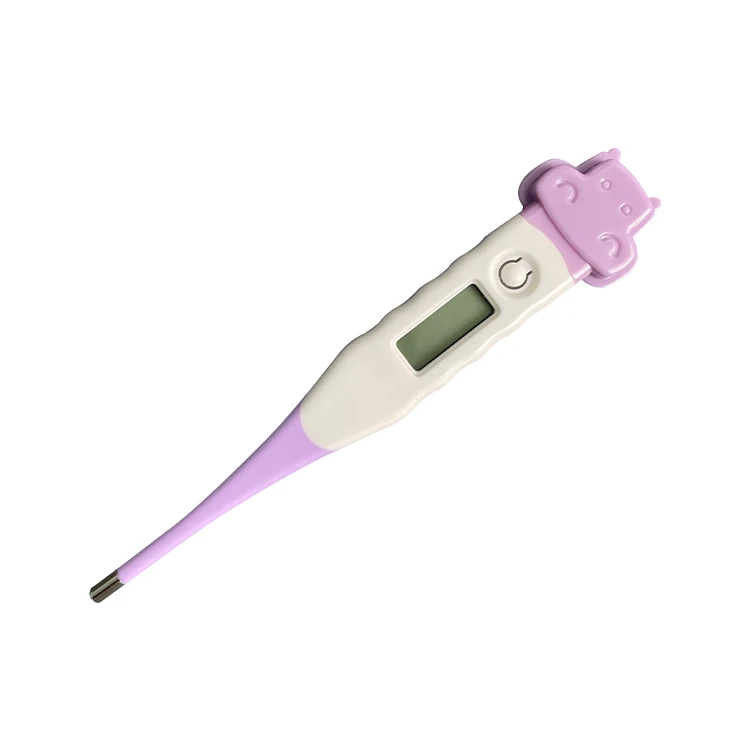 Electronic Digital Thermometer Safety Mercury Free Flexible Cartoon Hippo Cartoon Thermometer