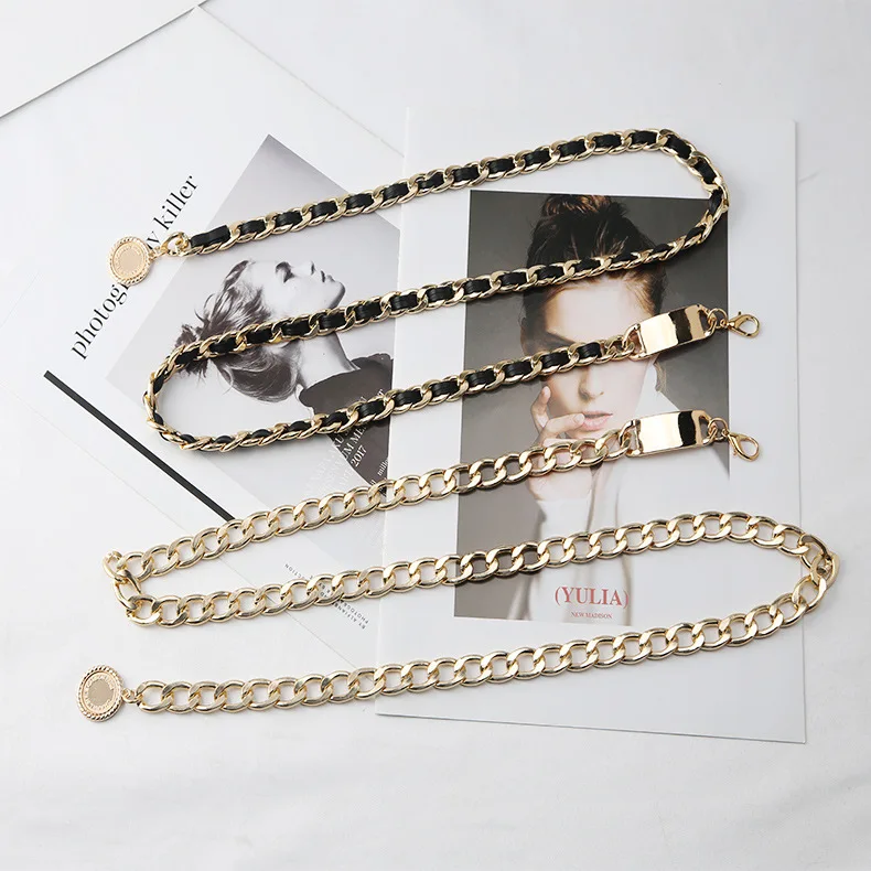 New Fashion metal chain decorative ladies dress waist chain belt chain belt ready in stock