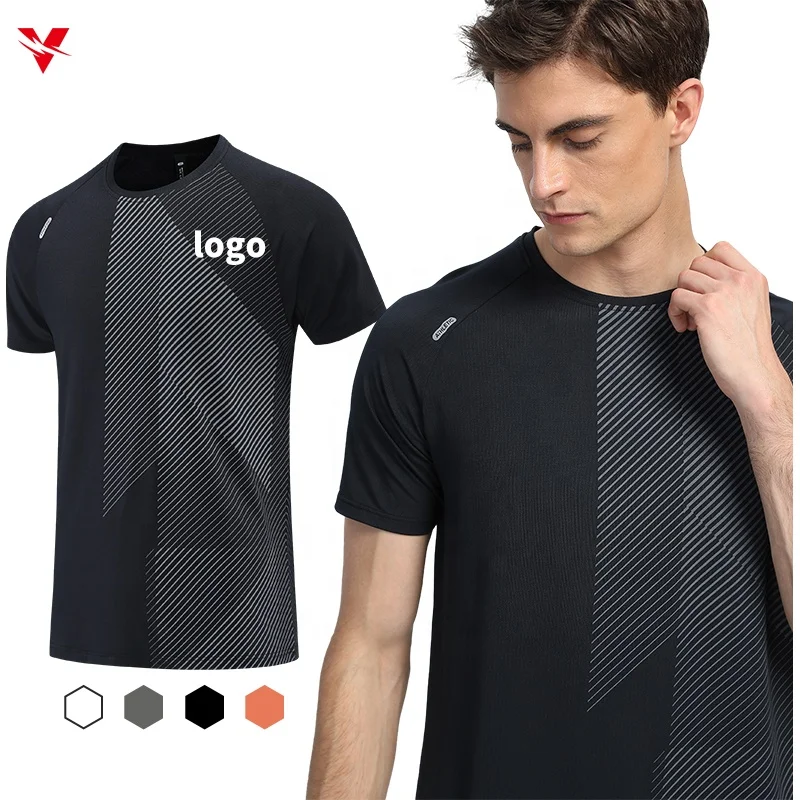 Mens Short Sleeve Sport t Shirt Quick Dry Running t-Shirt Breathable Fitness Shirt Top Gym Training Outdoor Clothes For Men R428