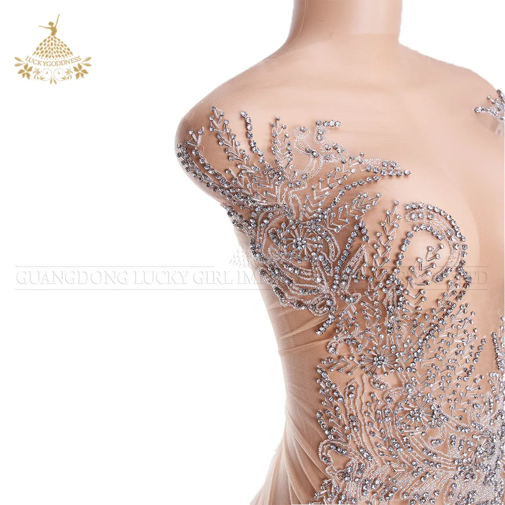 Dra-508 Fashion Crystal Bridal Applique Hot Fix Rhinestone Applique for Wedding Dresses