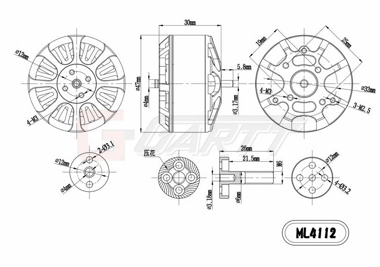 GARTT ML 4112 400KV 3-6S Brushless Motor For RC Quadcopter Multicopter Milti-rotor Accessories
