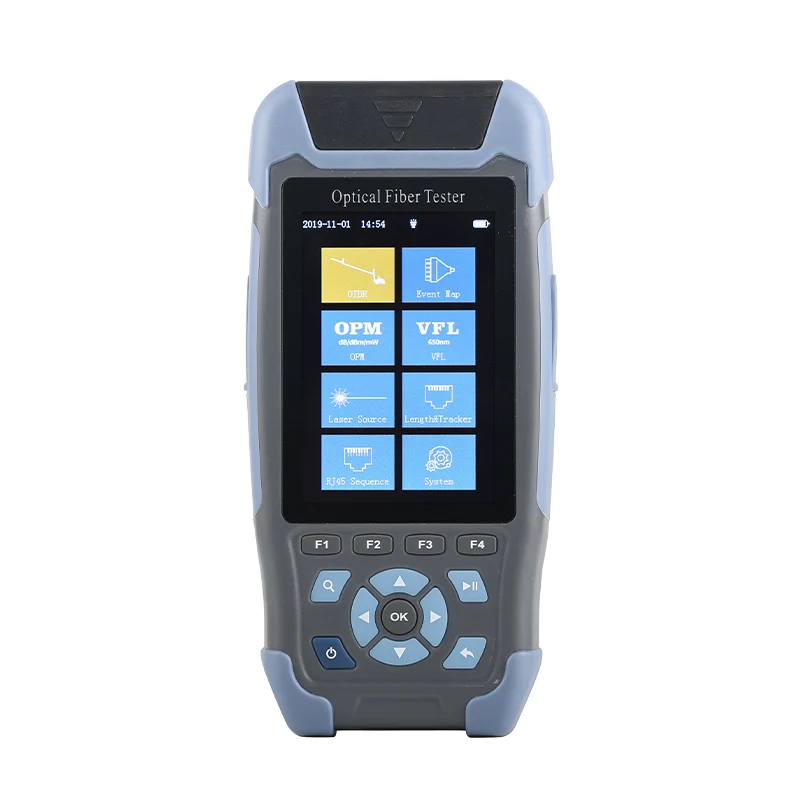 Mini-Pro 9 in 1 Mini OTDR Optical Reflectometer 1310nm 1550nm FC APC device OPM OLS VFL Event Map RJ45 Ethernet Cable Tracker
