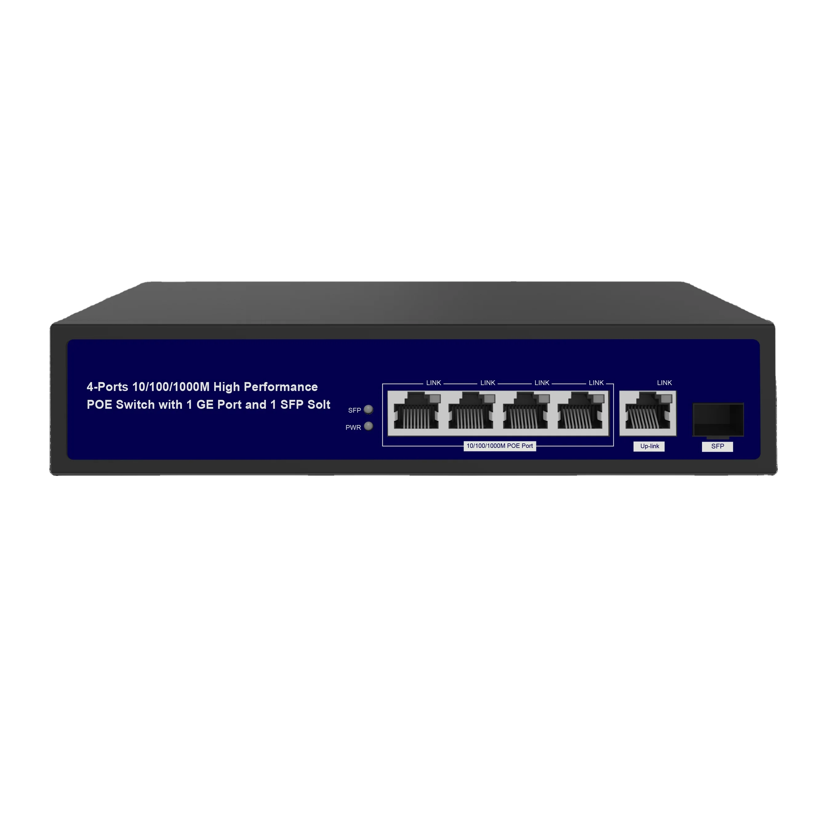 Yuncore 4-Port Gigabit PoE Switch with SFP Fiber Port for IoT Support in Communication & Networking