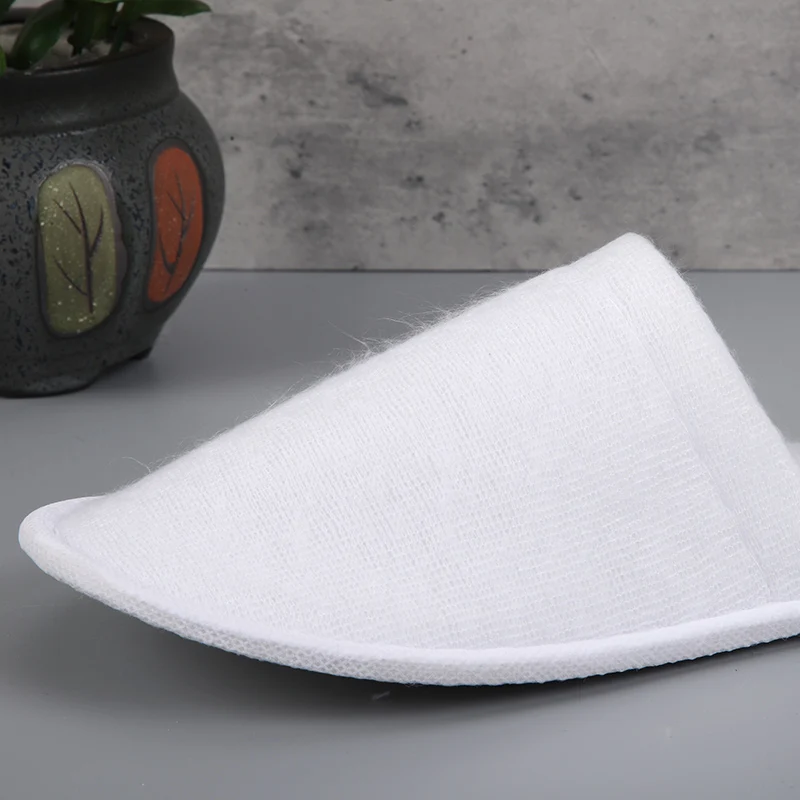 Factory Direct Hotel Amenities White Disposable Spa Nap Cloth Guest Room Bathroom Hotel Nap Slipper