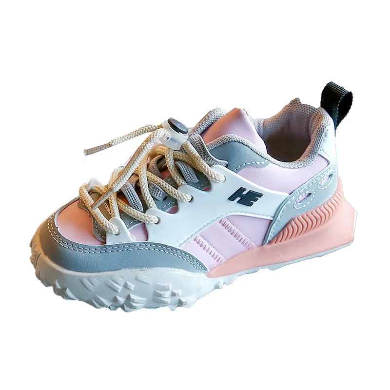 Плюшевые детские цветные блокирующие кроссовки, осенняя Новинка, модные кроссовки для мальчиков и девочек, повседневная обувь