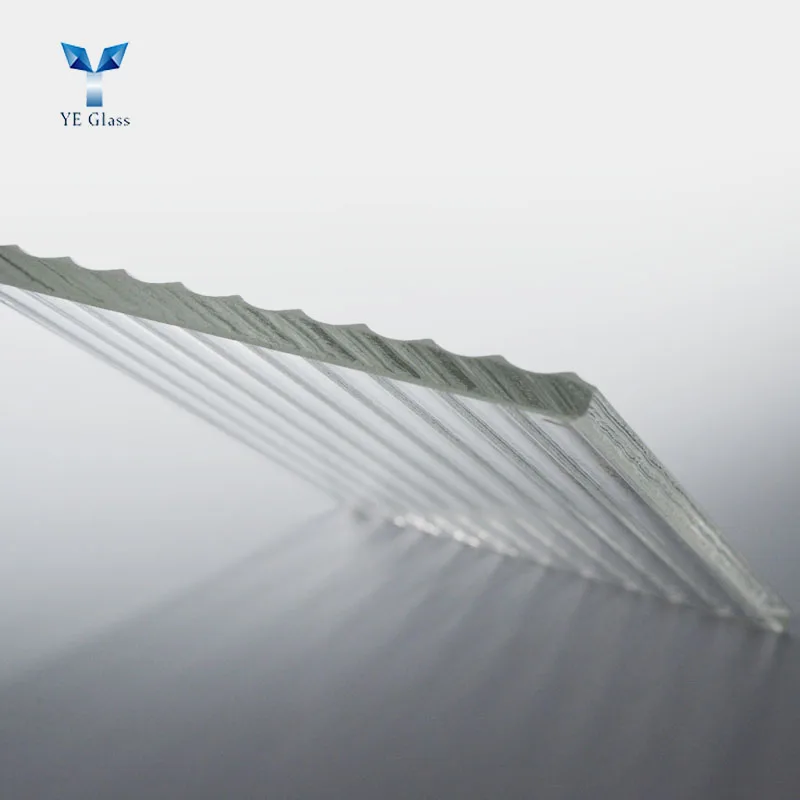 Size Extra Clear Fluted Pattern Tempered Glass Customized Decorative Glass Flat Modern Hotel Solid