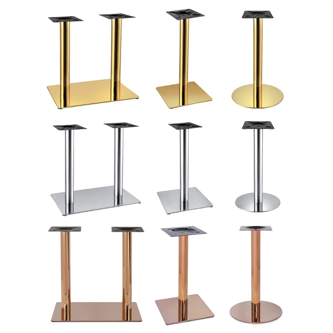Table Bases Gold Luxury Chrome Modern Round Tulip Bar Coffee Dinning Dining Metal Stainless Steel Table Furniture Legs For Table