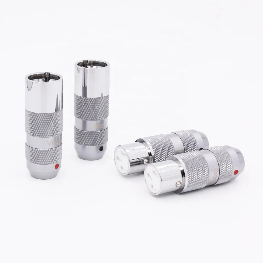 Viborg Pure Copper Rhodium Plated XLR Connector Balance Terminal 3 Pin XM202R Male XLR Plugs XF202R Female XLR Connectors