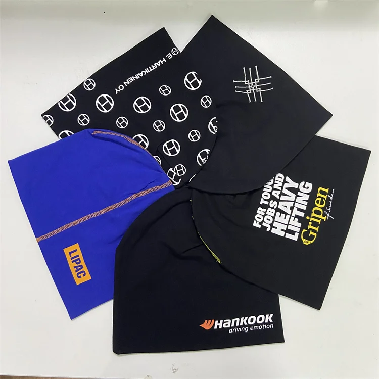 Горячая Распродажа облегающие шапки с принтом вязаная зимняя теплая шапка 100% акриловая Джерси индивидуальный логотип цветная вышивка тканый ярлык синего типа